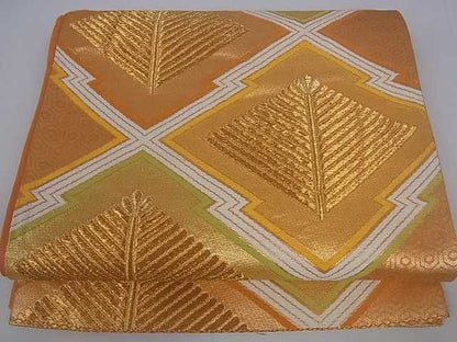 平和屋着物■六通柄袋帯 松皮菱文 金糸 逸品 ar4040