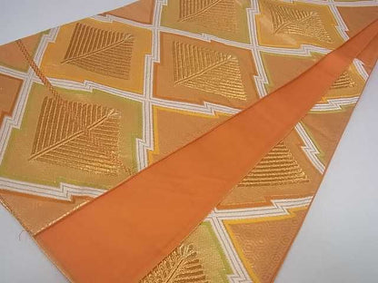 平和屋着物■六通柄袋帯 松皮菱文 金糸 逸品 ar4040
