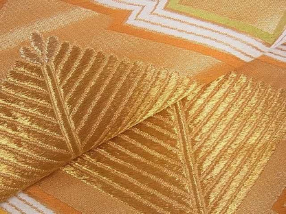平和屋着物■六通柄袋帯 松皮菱文 金糸 逸品 ar4040