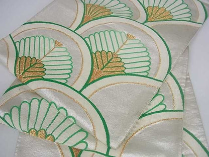 平和屋着物■西陣 六通柄袋帯 松葉青海波 金糸 証紙付き 逸品 ar4044