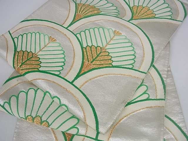 平和屋着物■西陣 六通柄袋帯 松葉青海波 金糸 証紙付き 逸品 ar4044
