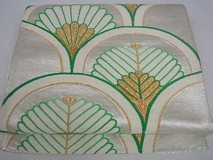 平和屋着物■西陣 六通柄袋帯 松葉青海波 金糸 証紙付き 逸品 ar4044