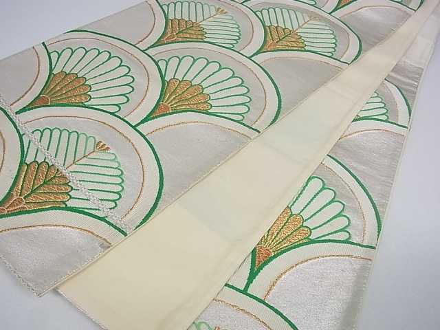 平和屋着物■西陣 六通柄袋帯 松葉青海波 金糸 証紙付き 逸品 ar4044