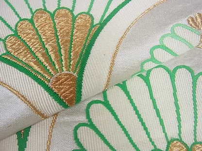 平和屋着物■西陣 六通柄袋帯 松葉青海波 金糸 証紙付き 逸品 ar4044