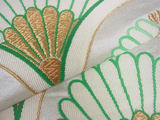 平和屋着物■西陣 六通柄袋帯 松葉青海波 金糸 証紙付き 逸品 ar4044