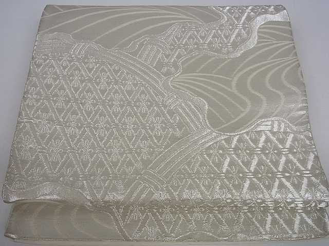 平和屋着物■六通柄袋帯　流水文　銀糸　逸品　ar4054