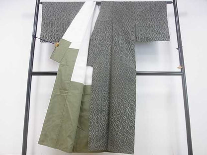 平和屋着物■上質な紬 変わり亀甲花文 逸品 ar4078