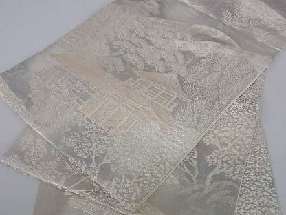 平和屋着物■六通柄袋帯 風景松文 金銀糸 逸品 ar4176