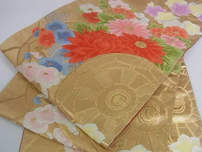 平和屋着物■六通柄袋帯 唐織 花車文 金銀糸 逸品 ar4246