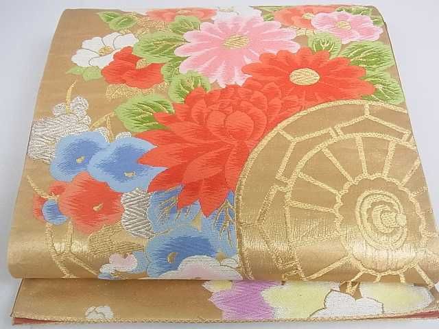 平和屋着物■六通柄袋帯 唐織 花車文 金銀糸 逸品 ar4246