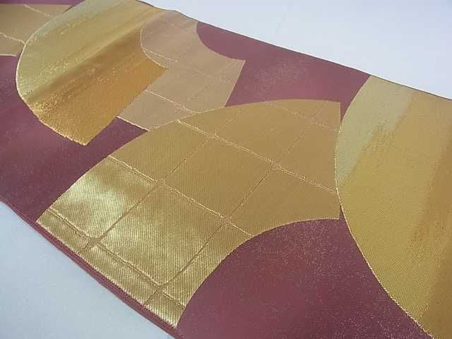 平和屋着物■六通柄袋帯 地紙重ね文 金糸 逸品 ar4436