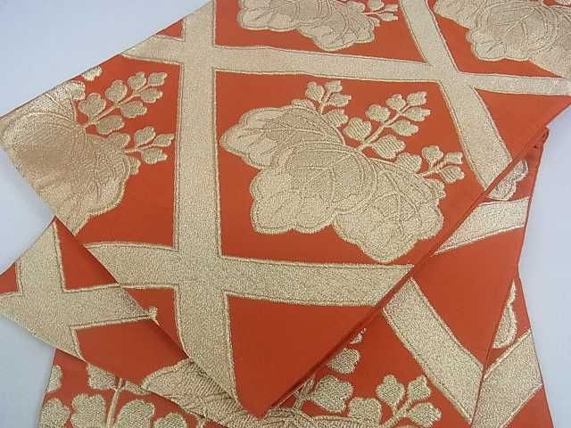 平和屋着物■六通柄袋帯 桐菱文 金糸 逸品 ar4438