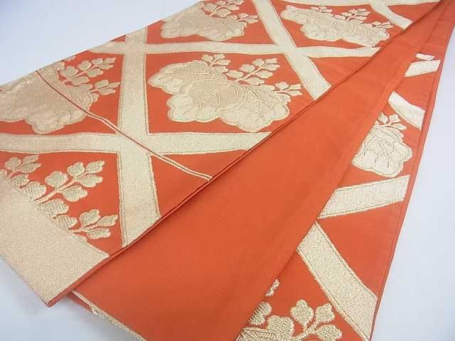 平和屋着物■六通柄袋帯 桐菱文 金糸 逸品 ar4438