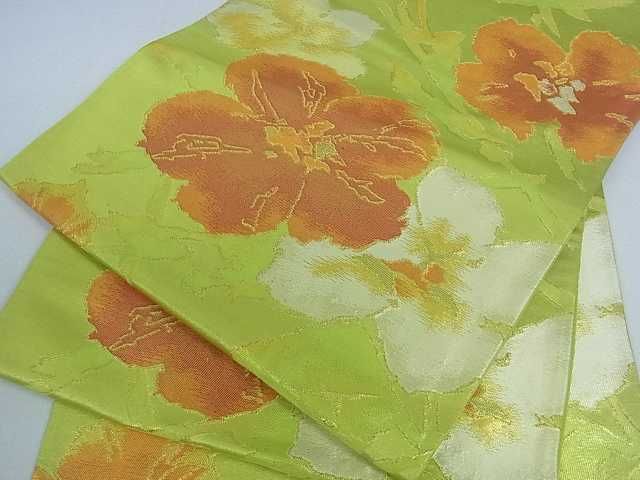 平和屋着物■六通柄袋帯 草花文 金糸 逸品 ar4441