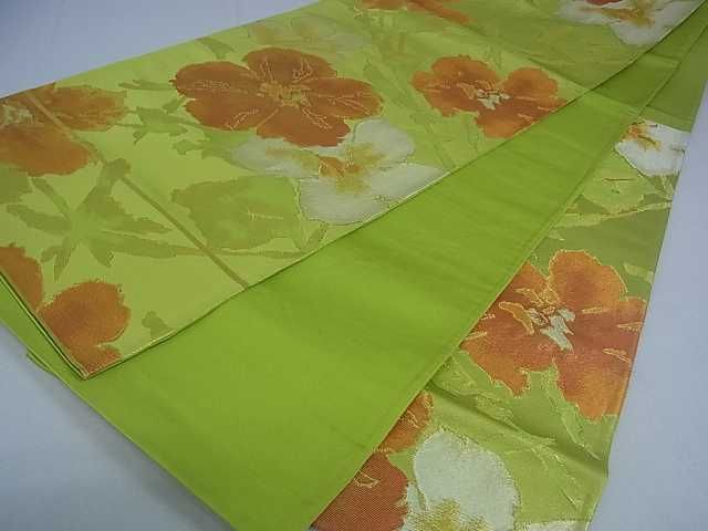 平和屋着物■六通柄袋帯 草花文 金糸 逸品 ar4441