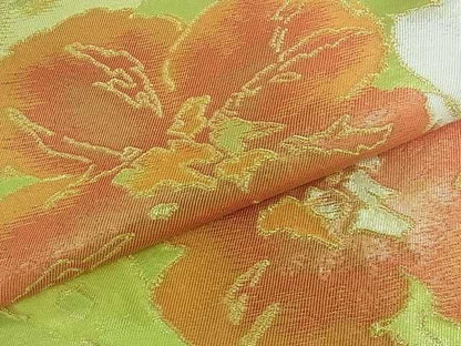 平和屋着物■六通柄袋帯 草花文 金糸 逸品 ar4441