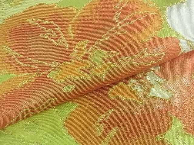 平和屋着物■六通柄袋帯 草花文 金糸 逸品 ar4441