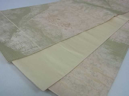 平和屋着物■六通柄袋帯 重ね山風景文 金糸 引箔 逸品 ar4562