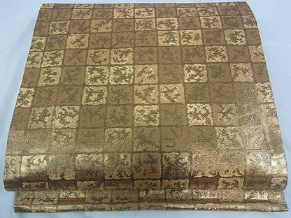 平和屋着物■六通柄袋帯 市松柄文様 金糸 逸品 ar4623