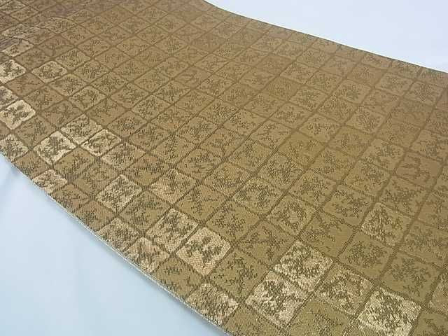 平和屋着物■六通柄袋帯 市松柄文様 金糸 逸品 ar4623