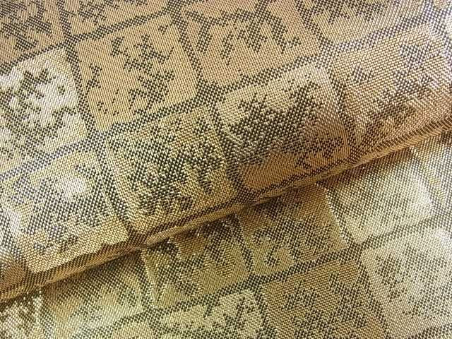 平和屋着物■六通柄袋帯 市松柄文様 金糸 逸品 ar4623