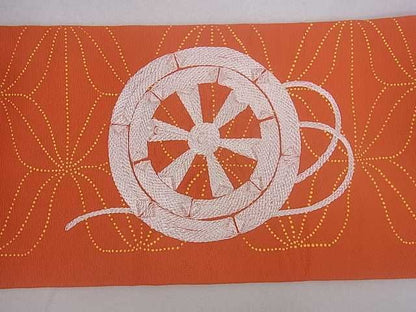 平和屋着物■九寸名古屋帯 刺繍 源氏車文 逸品 ar5250