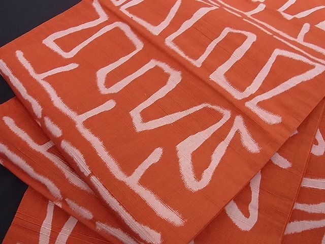 平和屋着物■全通柄袋帯 紬地 幾何学 正絹 逸品 A-az4800