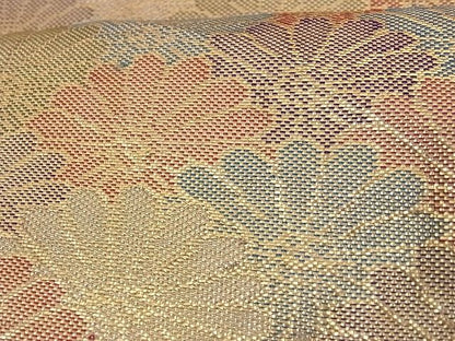 平和屋着物■佐賀錦 六通柄袋帯 七彩錦 草花文 金糸 正絹 逸品 A-az4840