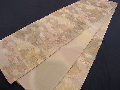平和屋着物■佐賀錦 六通柄袋帯 七彩錦 草花文 金糸 正絹 逸品 A-az4840