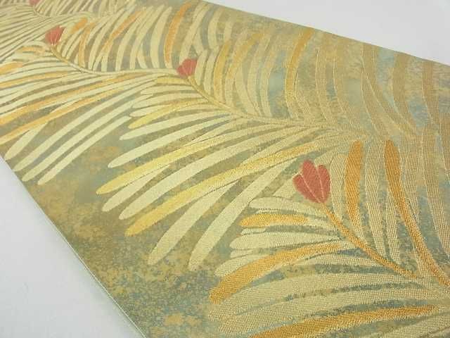 平和屋着物■六通柄袋帯 若松葉 金糸 引箔 逸品 az4945