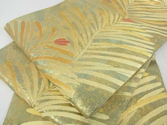 平和屋着物■六通柄袋帯 若松葉 金糸 引箔 逸品 az4945