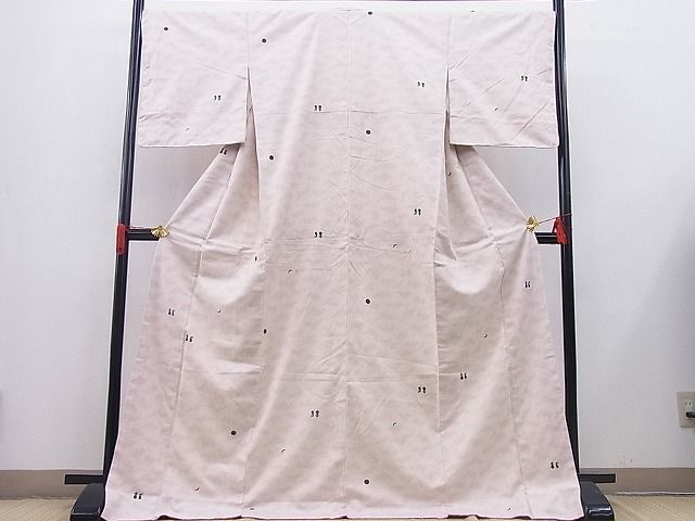 平和屋本店■結城紬　コウモリに月ウサギ　証紙付き　逸品　未使用　BAAA3004zb4 - 平和屋
