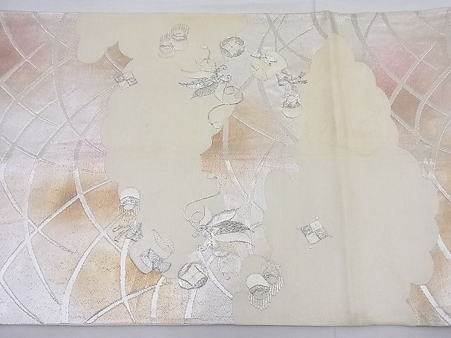 平和屋着物◎太鼓柄袋帯 総刺繍 宝尽くし 逸品 BAAD9180ea