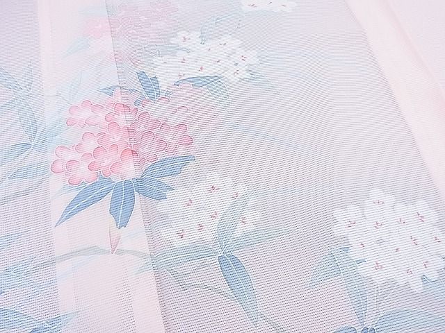 平和屋本店■極上　洗える最高級着物　＜英＞はなぶさ謹製　夏物　訪問着　友禅　草花文　洗える着物　未使用　BAAF0462zb4 - 平和屋