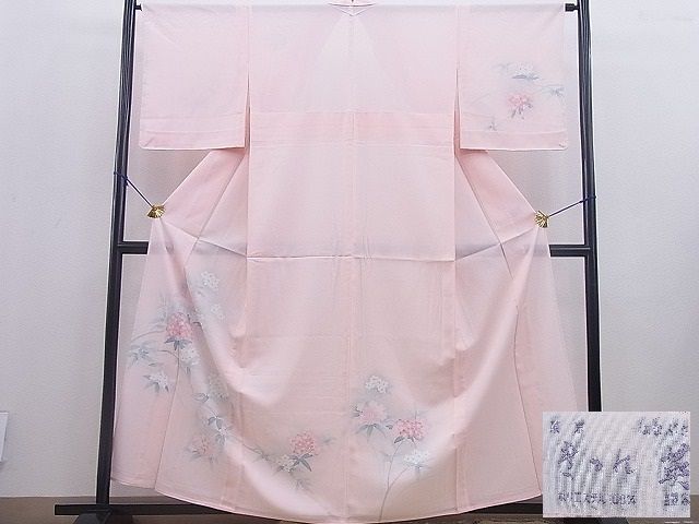 平和屋本店■極上　洗える最高級着物　＜英＞はなぶさ謹製　夏物　訪問着　友禅　草花文　洗える着物　未使用　BAAF0462zb4 - 平和屋