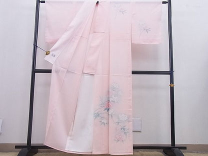 平和屋本店■極上　洗える最高級着物　＜英＞はなぶさ謹製　夏物　訪問着　友禅　草花文　洗える着物　未使用　BAAF0462zb4 - 平和屋