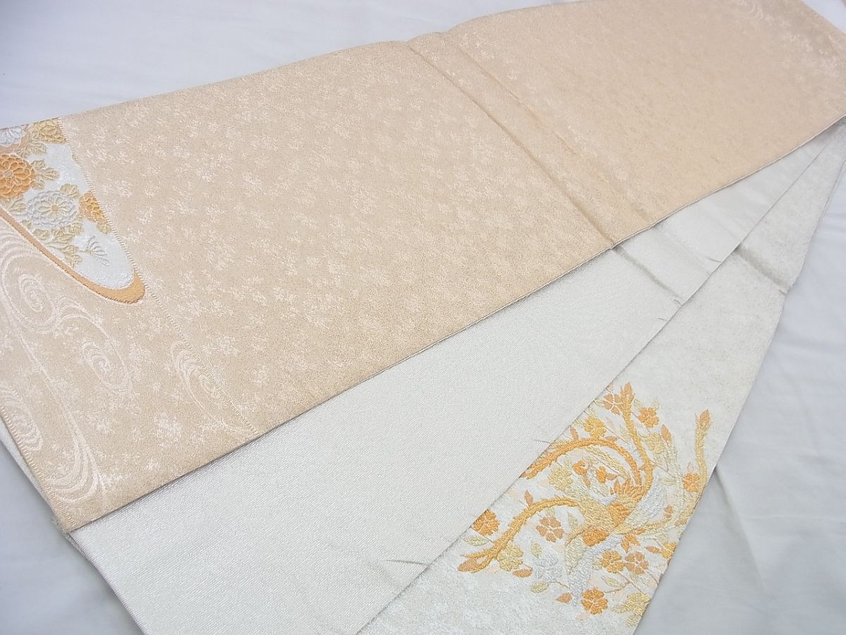 平和屋着物◎太鼓柄袋帯 鳳凰花文 金銀糸 逸品 BAAF5328th