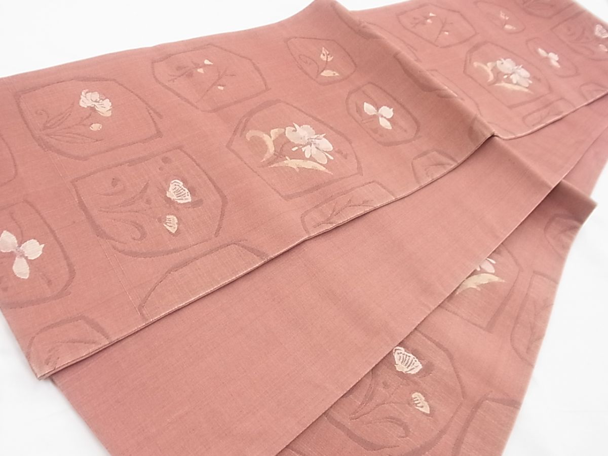 平和屋着物◎六通柄袋帯 草花文 逸品 BAAF5329th