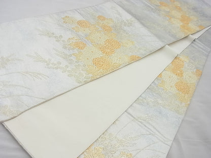 平和屋着物◎六通柄袋帯 草花文 金糸 逸品 BAAF5342th