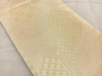 平和屋着物◎佐賀錦 全通柄袋帯 子持ち亀甲 金糸 正絹 逸品 BAAK0630if