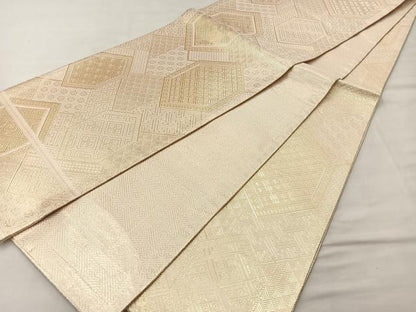 平和屋着物◎佐賀錦 全通柄袋帯 子持ち亀甲 金糸 正絹 逸品 BAAK0630if