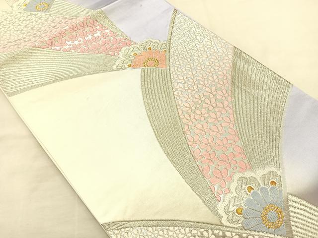 平和屋着物◎西陣 六通柄袋帯 唐織 正倉院花文 金銀糸 正絹 逸品 未仕立て BAAK0640if