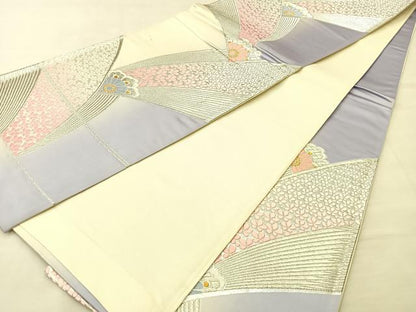 平和屋着物◎西陣 六通柄袋帯 唐織 正倉院花文 金銀糸 正絹 逸品 未仕立て BAAK0640if