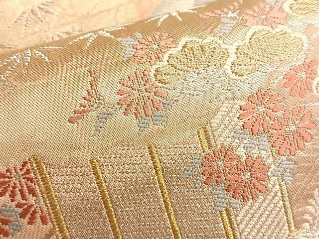 平和屋着物◎六通柄袋帯 唐織 御所解秋作問 金銀糸 正絹 逸品 BAAK1021du