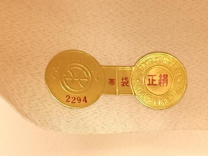 平和屋着物◎西陣　京洛苑たはら　六通柄袋帯　唐織　つづれ　名勝風景文　銀糸　正絹　逸品　BAAK1029du