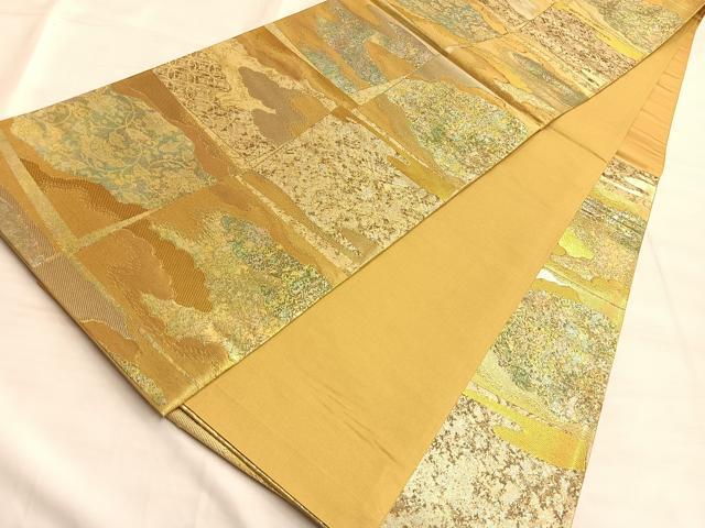 平和屋着物◎六通柄袋帯 観世 金銀糸 引箔 正絹 逸品 BAAK1044du