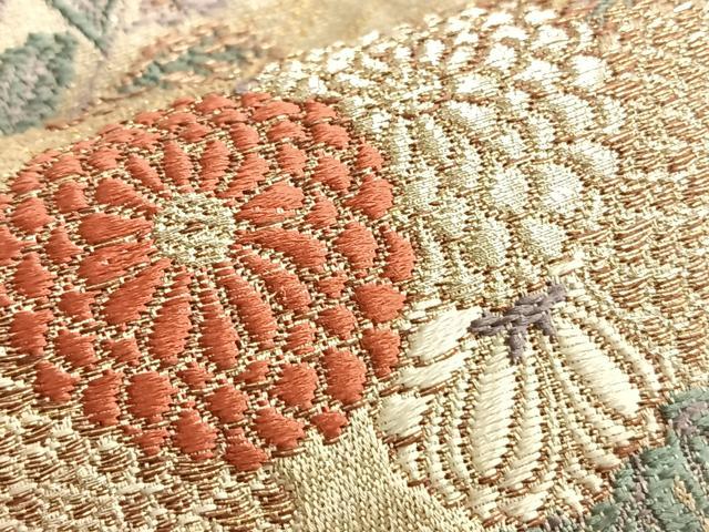 平和屋着物◎六通柄袋帯 唐織 燦彩秋華蒔絵 金銀糸 正絹 逸品 BAAK1064du
