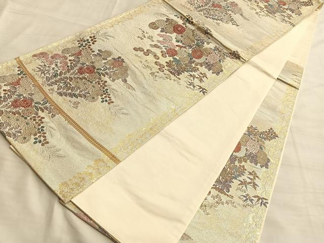 平和屋着物◎六通柄袋帯 唐織 燦彩秋華蒔絵 金銀糸 正絹 逸品 BAAK1064du