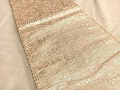 平和屋着物◎六通柄袋帯 宝相華 銀糸 正絹 逸品 BAAK1073du