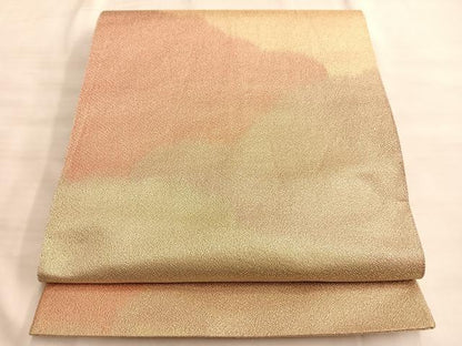 平和屋着物◎全通柄袋帯 つづれ 霞文 金糸 正絹 逸品 BAAK1074du